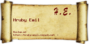 Hruby Emil névjegykártya